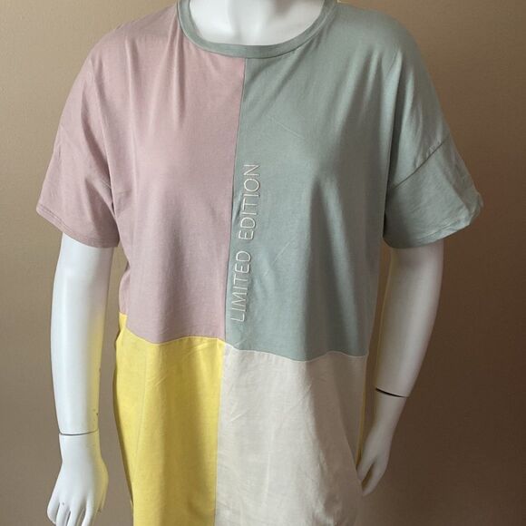NWT Fashion Nova Limited Edition Colorblock Tee Dress - Sage - XL - Picture 8 of 15
